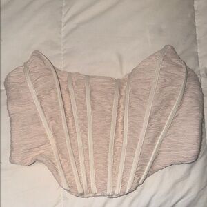 Fashion Nova Light Pink Strapless Corset Crop Top